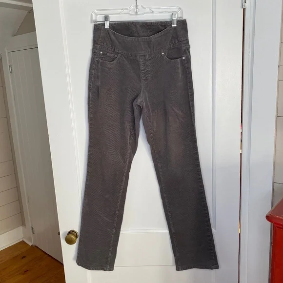 JAG High-Rise Straight Leg Pull-On Stretch Corduroy Pant in Gray - Size 8 - Picture 15 of 16